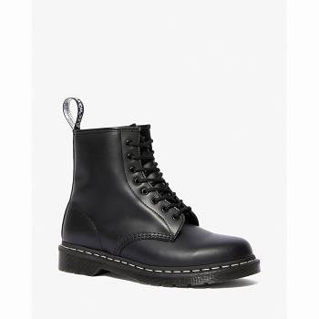 Dr Martens 1460 Contrast Stitch Smooth Kožené - Cierne Cizmy Panske, DR0007